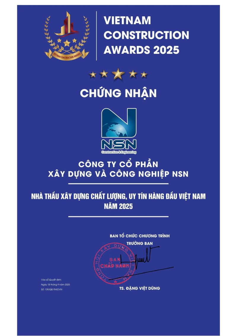 Top 10 nhà thầu chất lượng, uy tín hàng đầu năm 2025 - Tổng hội Xây dựng Việt Nam