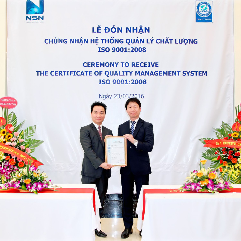 NSN obtained ISO 9001:2008 certificate