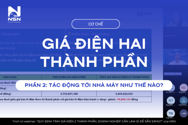 Phần 2: Giá điện 2 thành phần tác động đến chi phí nhà máy như thế nào?
