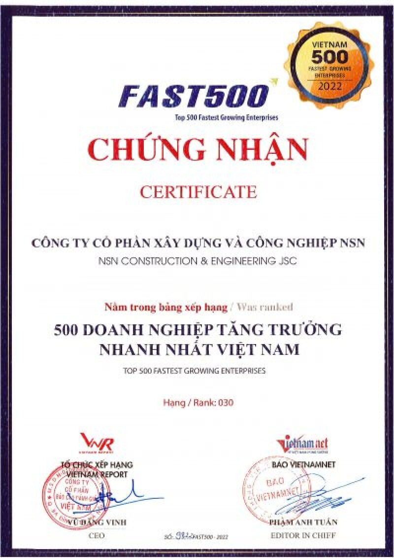 Fast 500 Growing Enterprises in Vietnam 2022