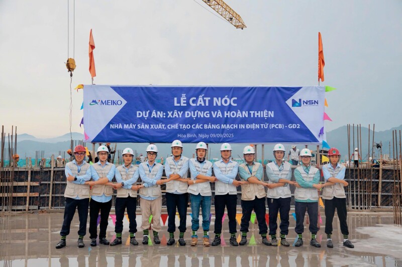Chúc mừng lễ cất nóc dự án nhà máy Meiko Hòa Bình giai đoạn 2