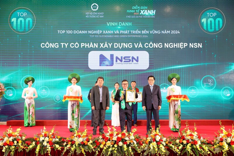 NSN ghi dấu 21 năm tại giải thưởng Top 100 Doanh nghiệp Xanh & Phát triển bền vững 2024